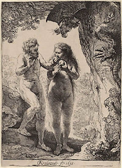 Rembrandt, Adam and Eve in the Garden, 1628