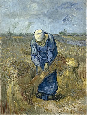 Van Gogh, Peasant Woman Binding Sheaves 
(after Millet), 1889