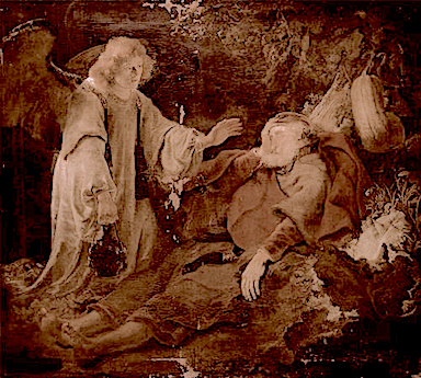 Ferdinand Bol. Angel Appearing to Elijah. c 1644