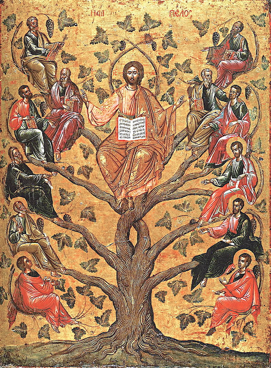 Orthodox icon, Palm Sunday 16 cent. 
Monastery of Megalo Meteoro, Greece