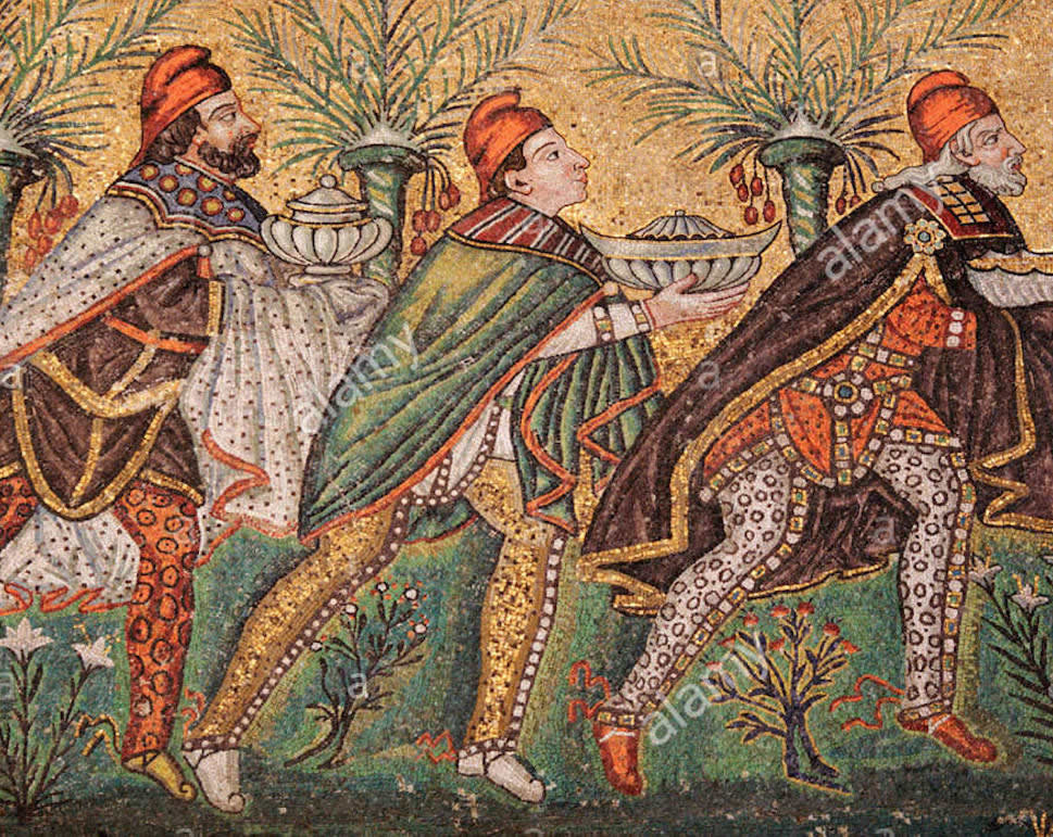 The Three Kings of the Nativity Mosaic, Ravenna Italy ca 547