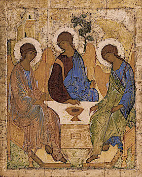 Andrei Rublev, Russian Orthodox Icon, The Holy Trinity. 1420s